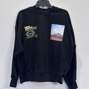 New World Voyager 2020 Black Pullover crewneck Eur Med Graphic Both‎ Sides